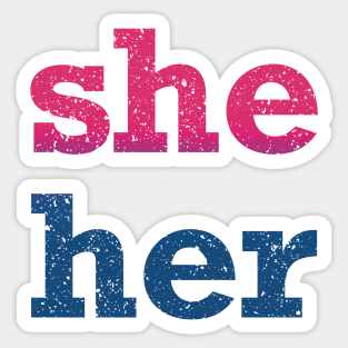 Bisexual She Her Pronouns Sticker